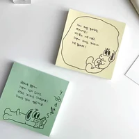 ins brief strokes puppy memo pad cartoon cute simple style mini notepad kawaii office message paper school stationery 50 sheets