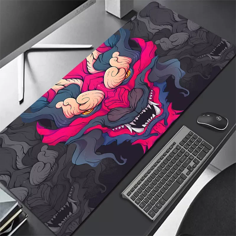 

NEW2023 Oni Large Gaming Mouse Pad Japanese Black Table Mat Big Mousepad Gamer XXL 40x90cm Carpet Game Keyboard Mouse Mats Acces