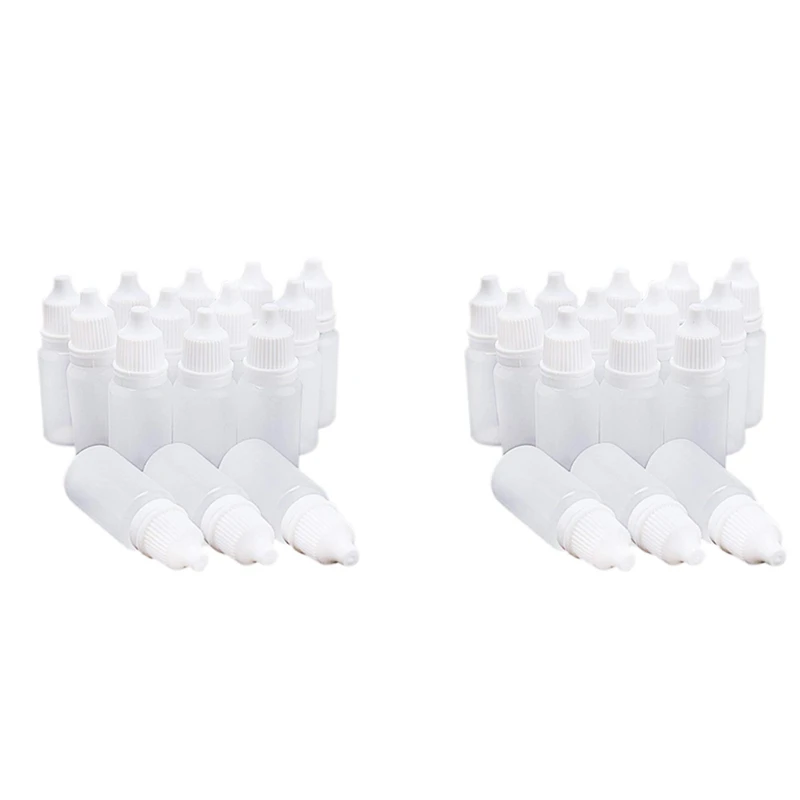 

100 Pcs Dropper Bottle, Plastic Bottle, Empty Bottle (Bottle + Stopper + Stopper) - Capacity 10 Ml