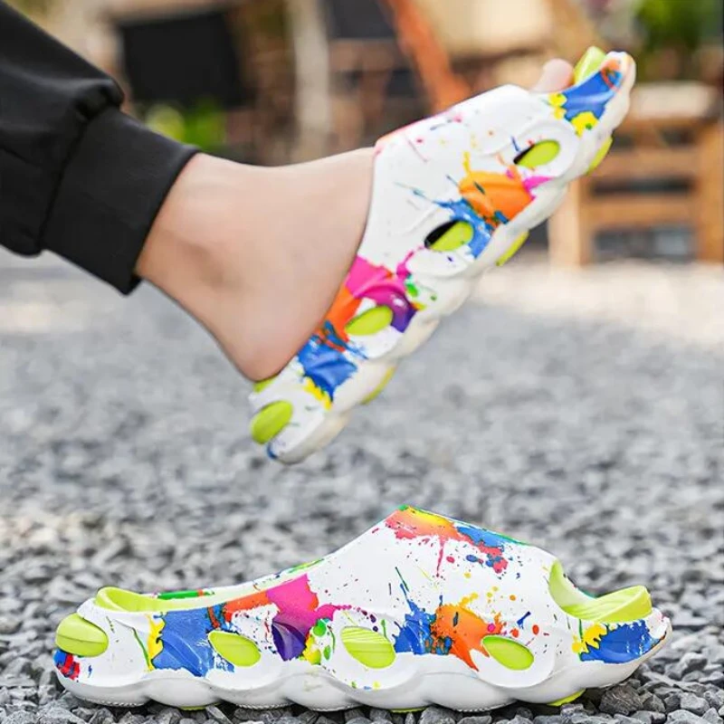 Летние тапочки для отдыха Нескользящие пляжные шлепанцы дома и ванной сланцы