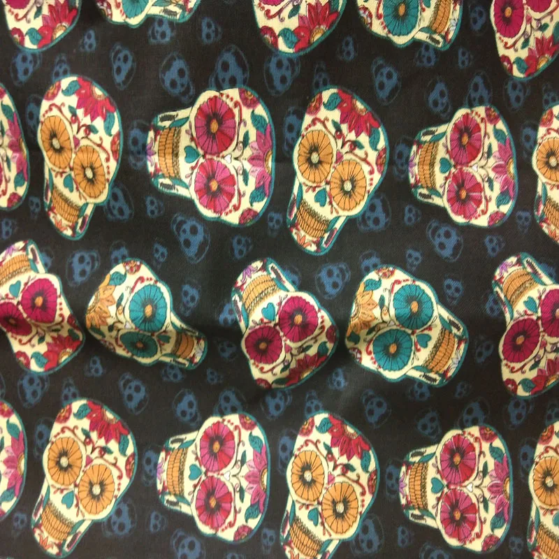 4 шт. 24х25 см симпатичный цветок на Хэллоуин Череп и серебряная нить череп