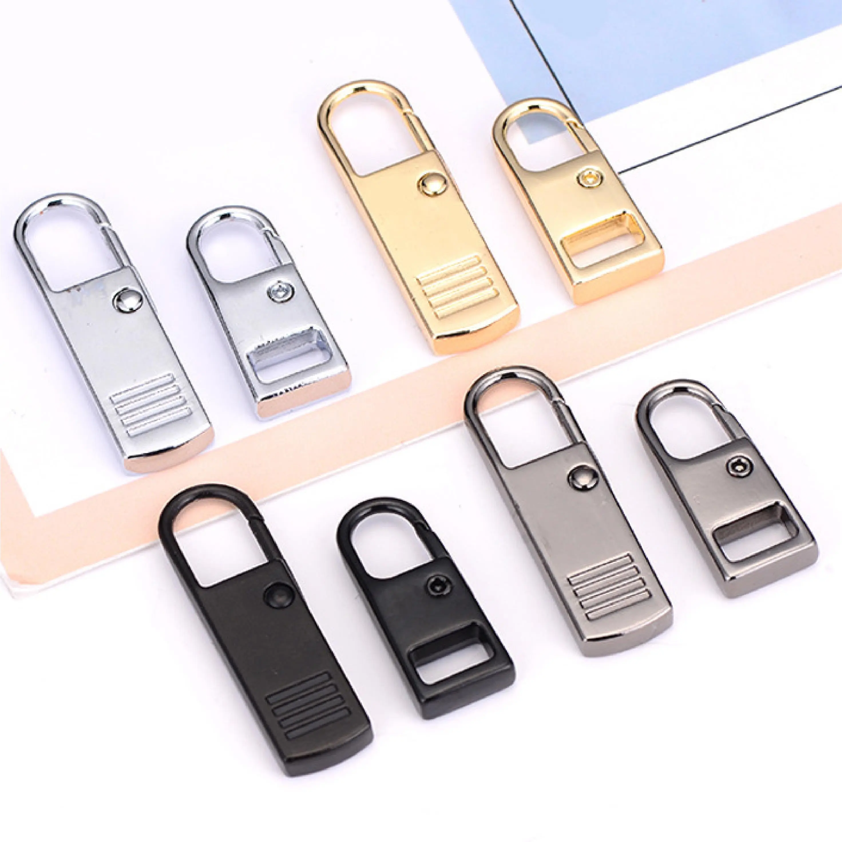 

6Pcs Detachable Slider Zipper Puller Metal Replacement Broken Buckle Suitcase Repair Kits DIY Sewing Travel Bag Backpack Tent