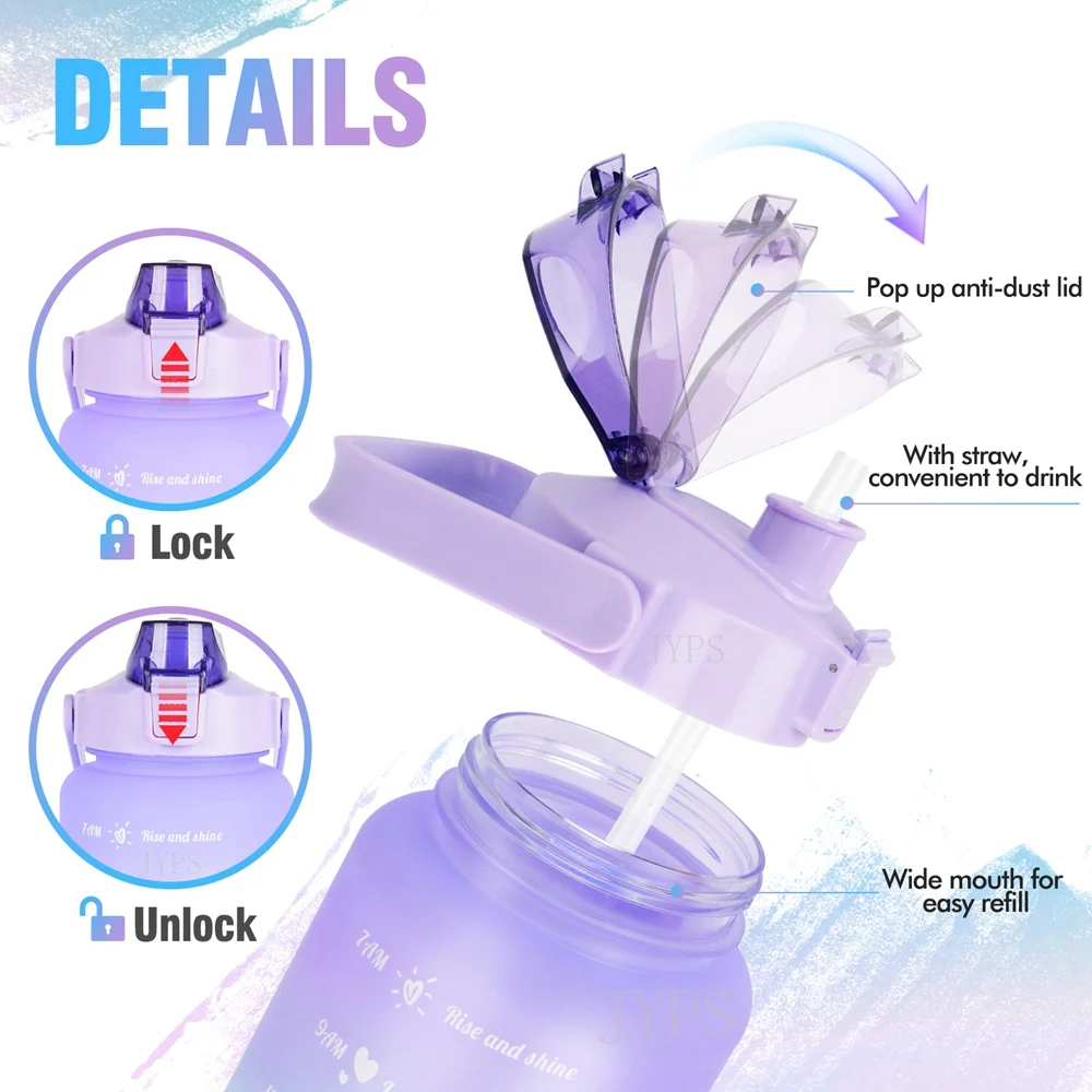 Спортивная бутылка со шкалой времени 2 л