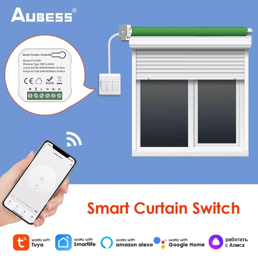 

Smart Life WiFi Curtains Switch For Roller Shutter Blind Motor Rolling Shutter Door Work With Amazon Alexa And Google Home