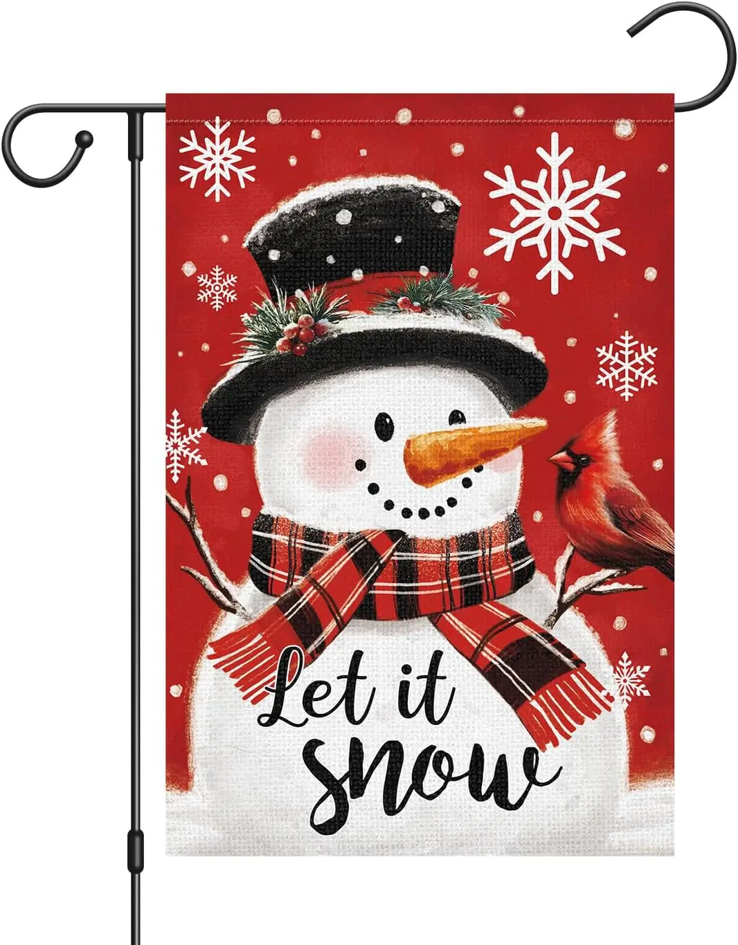 Луиза Маэлис Зимний садовый флаг Снеговик Let It Snow 12x18 дюймов Двусторонняя