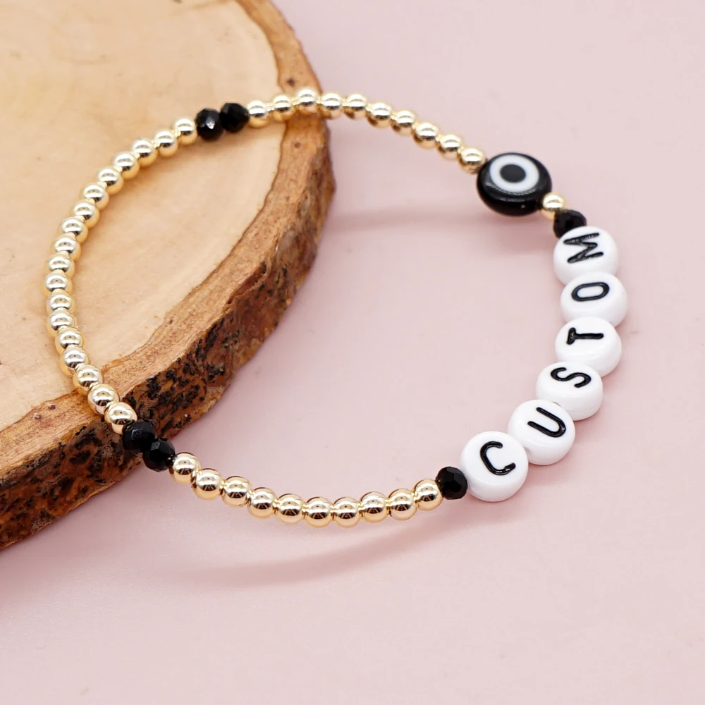 Go2Boho DIY именной персонализированный браслет с надписью и на заказ от сглаза для