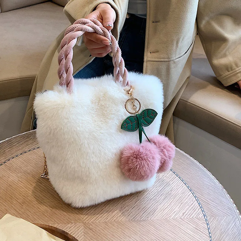 

Fashion Small Furry Handbags for Women Bag Plush Tote Bag Clutch Bolso Mujer Purses Wholesale сумка Cute Purse
