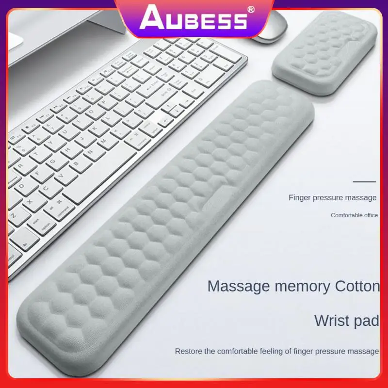 

Memory Cotton Silicone Wrist Pad Massage Wrist Durable Wrist Mouse Pad 3-5 Seconds Rebound Breathing Keyboard Holder 280.00g