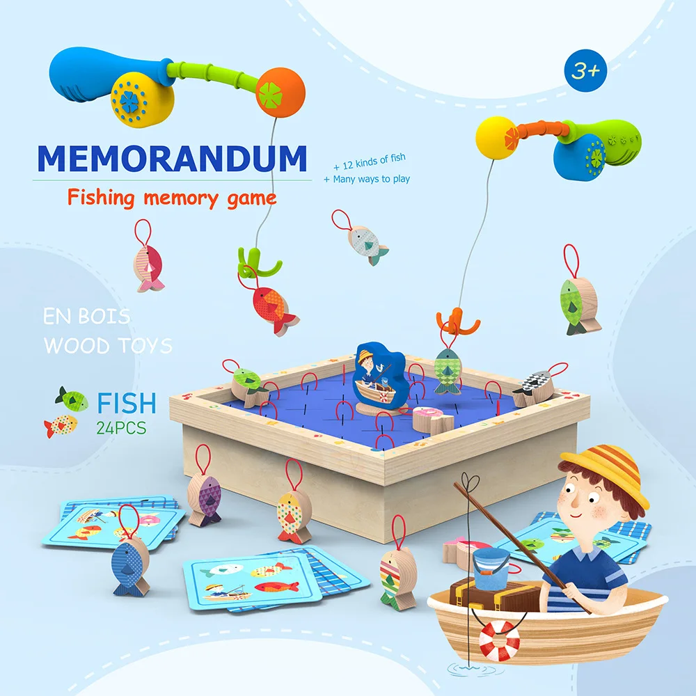

NEW Montessori Wooden Fishing Game Toys Learning Education Toys Fish Board Games for Girls Boys Children Kids Birthday Gifts