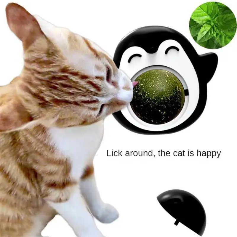 

Cat Mint Toys Catnip Balls Grinding Teeth Mint Ball Edible Safety Healthy Snack Rotatable Wall Stick-on Toy Pet Cat Accessories