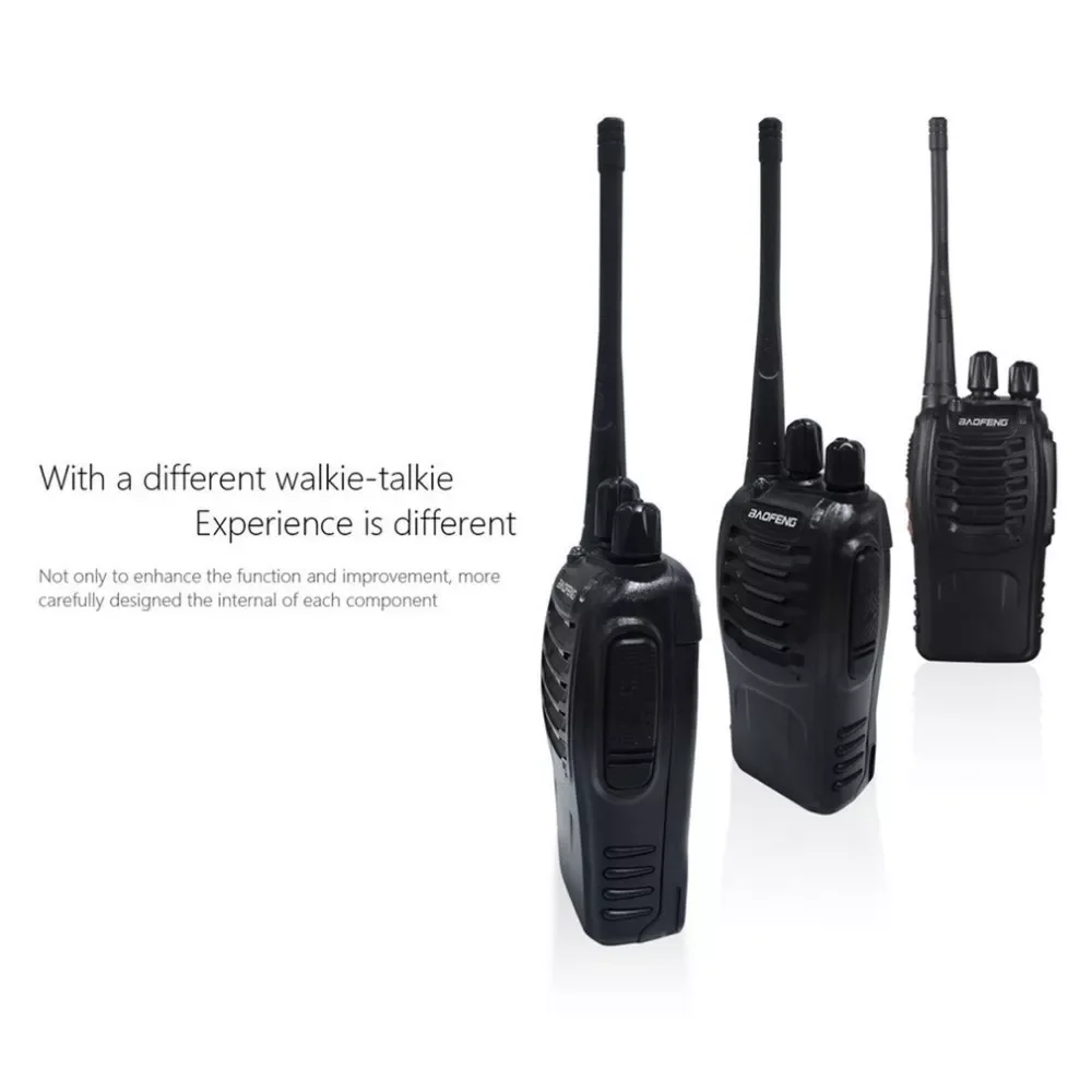 2pcs VHF/UHF  BF-888S Portable FM Transceiver Rechargeable Walkie Talkie in Two Senses 5W 2-way Ham Radio Comunicador enlarge