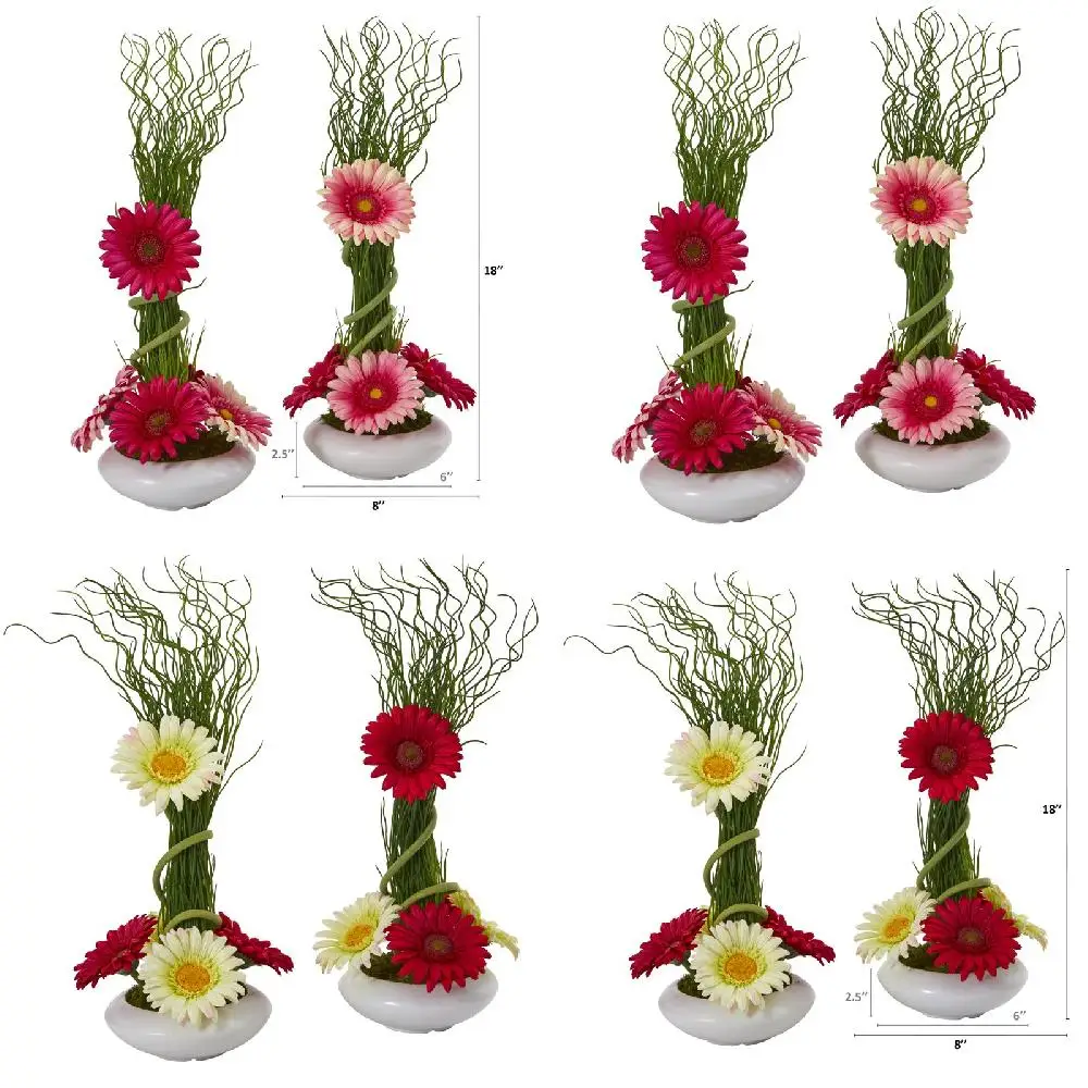 

Eye-Catching Daisy and Grass White Artificial Arrangement in Vase (2-Piece Set)