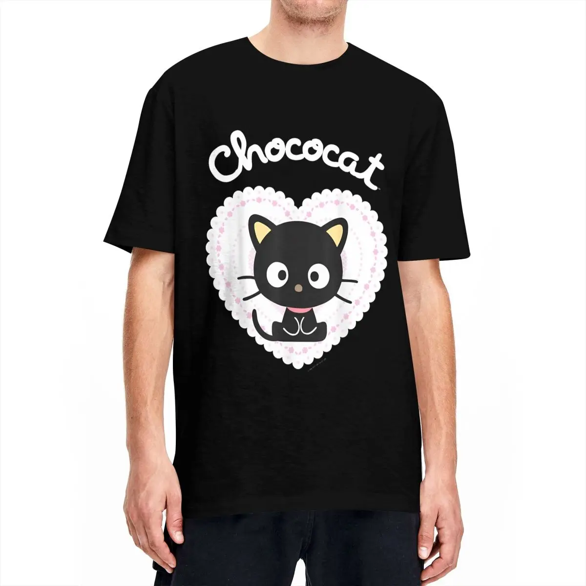 Футболка Chococat Sweet Valentine для мужчин и женщин винтажные футболки из 100% хлопка с
