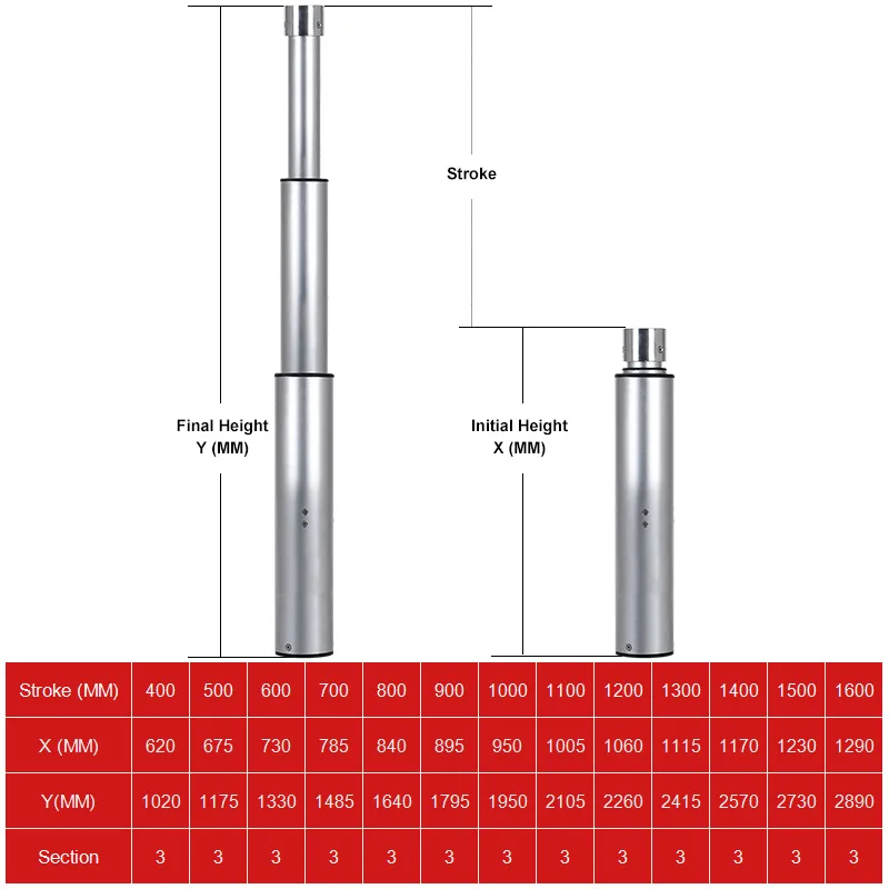 Подъемная Колонка для фотографий 12 В 24 100 мм 200 300 400 500 600 700 800 900
