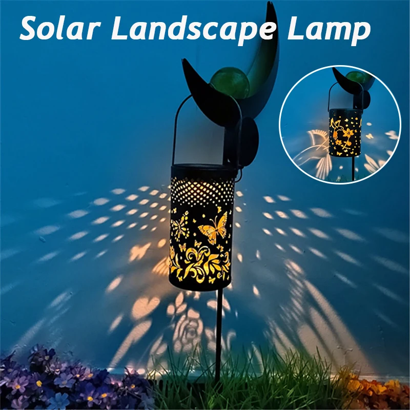 

Лампа с проекцией на солнечной батарее, Водонепроницаемый ночник с бабочкой, уличный светильник с полым подъемом, художественный декоративный фонарь для сада, двора