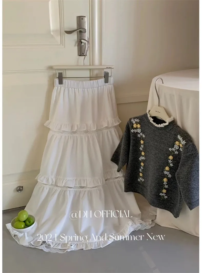 Женский винтажный свитер с цветочной вышивкой Элегантный Модный Стильный