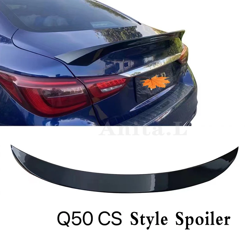 

For Infiniti Q50 Q50L Q50S 2013-2016 Year Sedan Trunk Spoiler ABS Plastic Carbon Fiber Look Car Rear Wing Body Kit Accessories