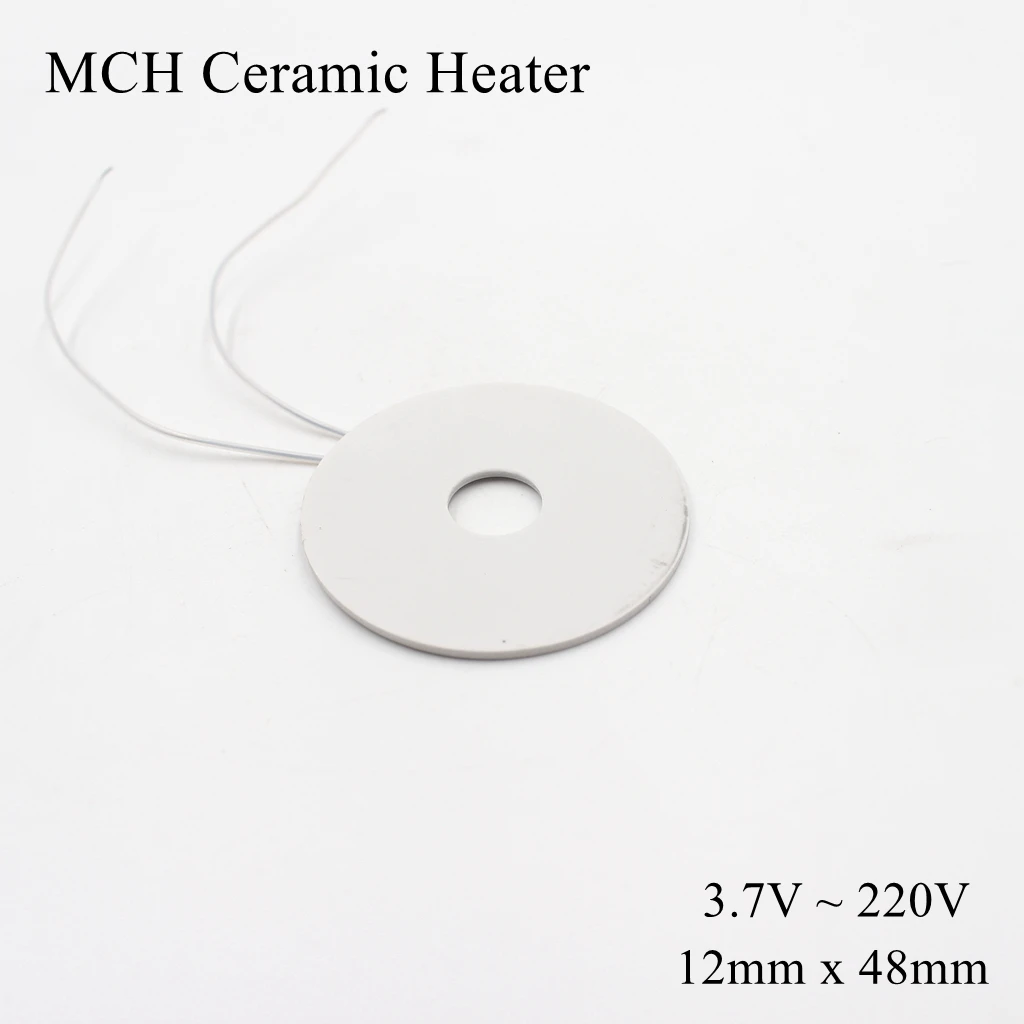 

Concentric Circles 12mm x 48mm 5V 12V 24V MCH High Temperature Ceramic Heater Round Alumina Electric Heating Element HTCC Metal