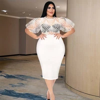 2022 plus size women summer sexy dress hollow perspective floral elegant sexy package hip skirt dress ol commuter western style
