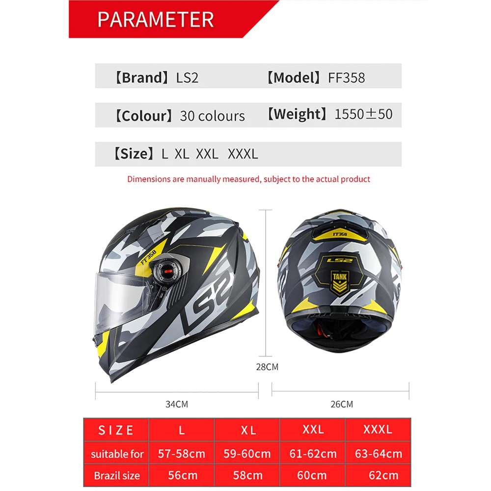 LS2 мотоциклетный шлем на все лицо ls2 FF358 для мотокросса мужчин и женщин Casco Moto Casque