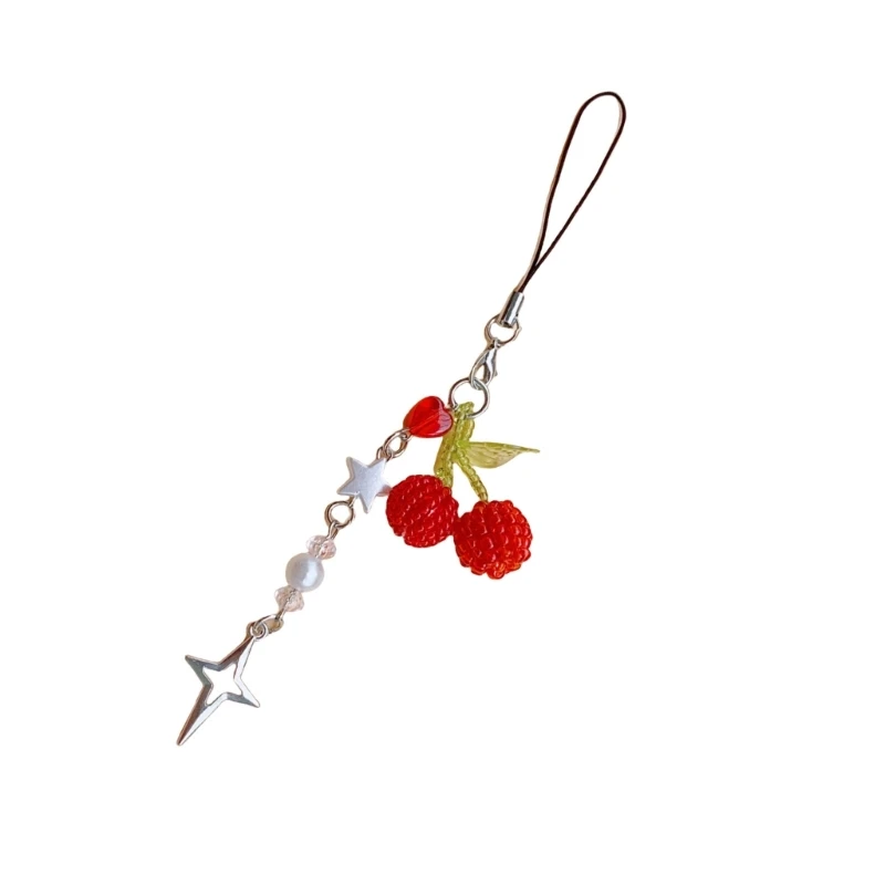 Брелок с бусинами вишни подвеска в виде фруктов брелок стильный аксессуар для