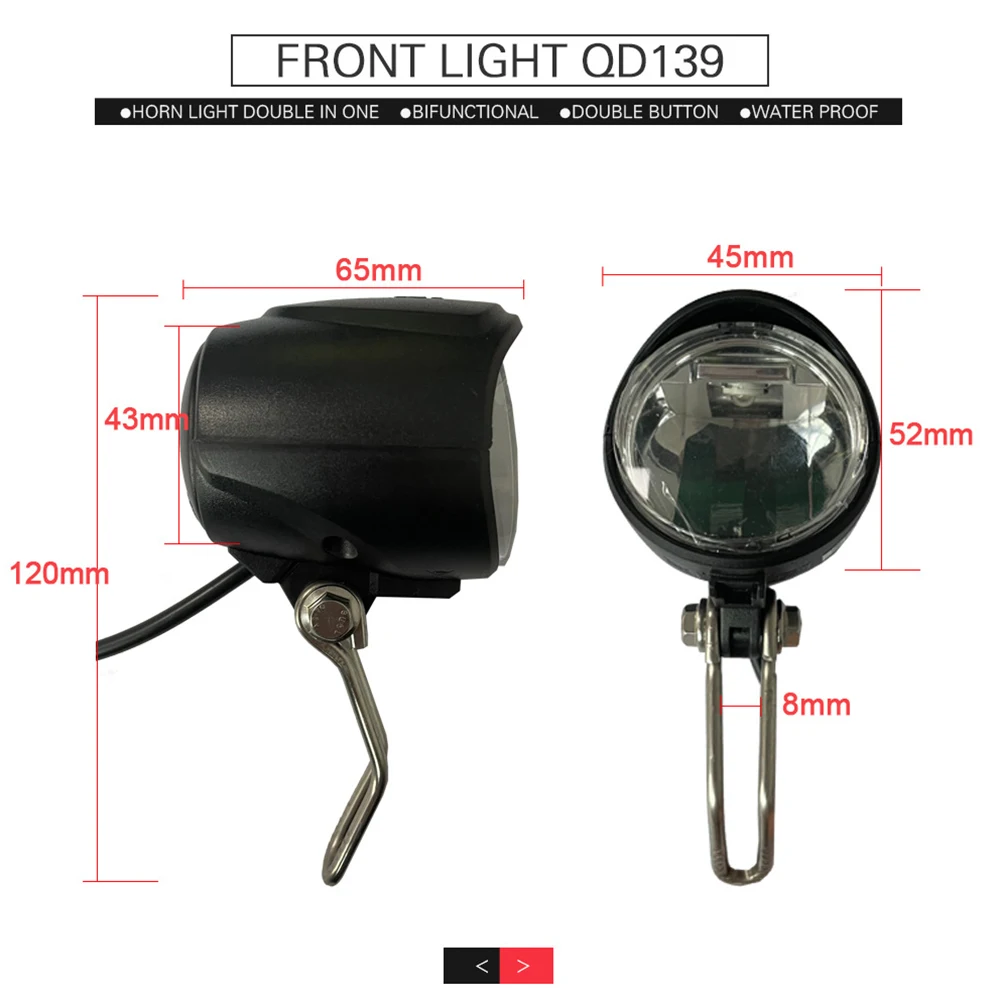 

Headlight Kits Ebike Headlight Kits For E-bike Retrofit 108G 12V-80 1600mm 3 Pins 4 Pins ABS IPX4 PC+ABS Durable