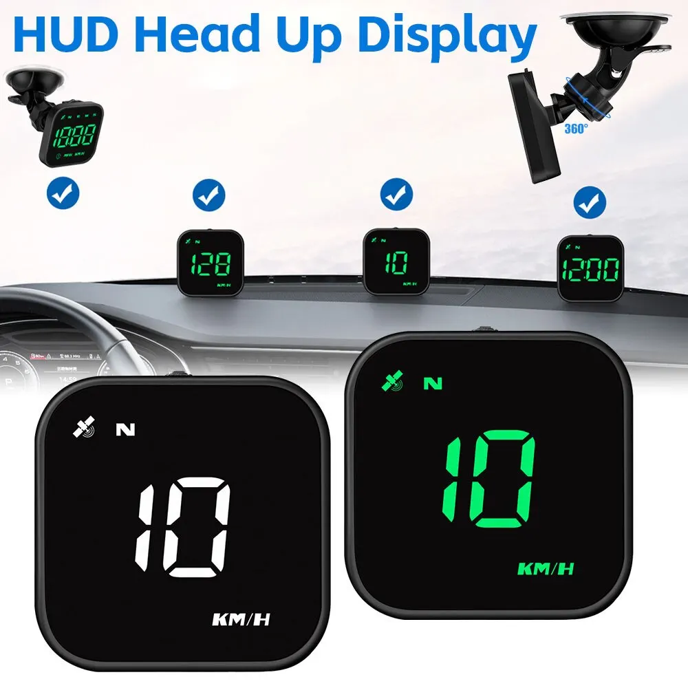 

GPS Car HUD Head Up Display 2.5 Inch LED Digital Auto Speedometer Smart Overspeed Alarm GPS Compass Fatigue Driving Reminder