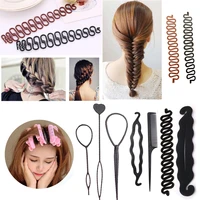 women hair accessories diy hair styling braiding tools magic donut bun maker hairstyle braider twist headwear clips hairpins