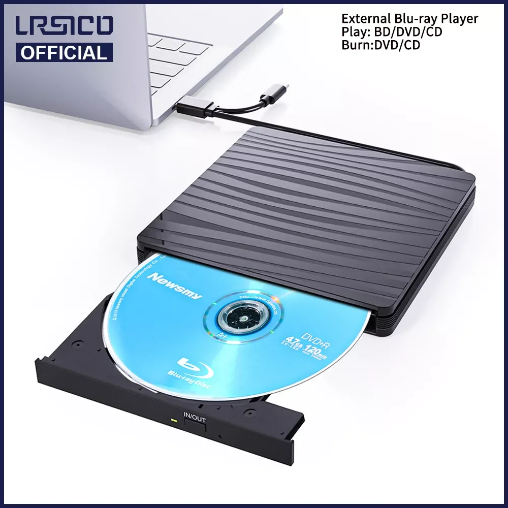 External Blu-ray Drive CD/DVD/BD Player Blu-ray Combo CD/DVD/VCD Optical Burner USB 3.0 Type-C For Computer PC Mac  Windows OS