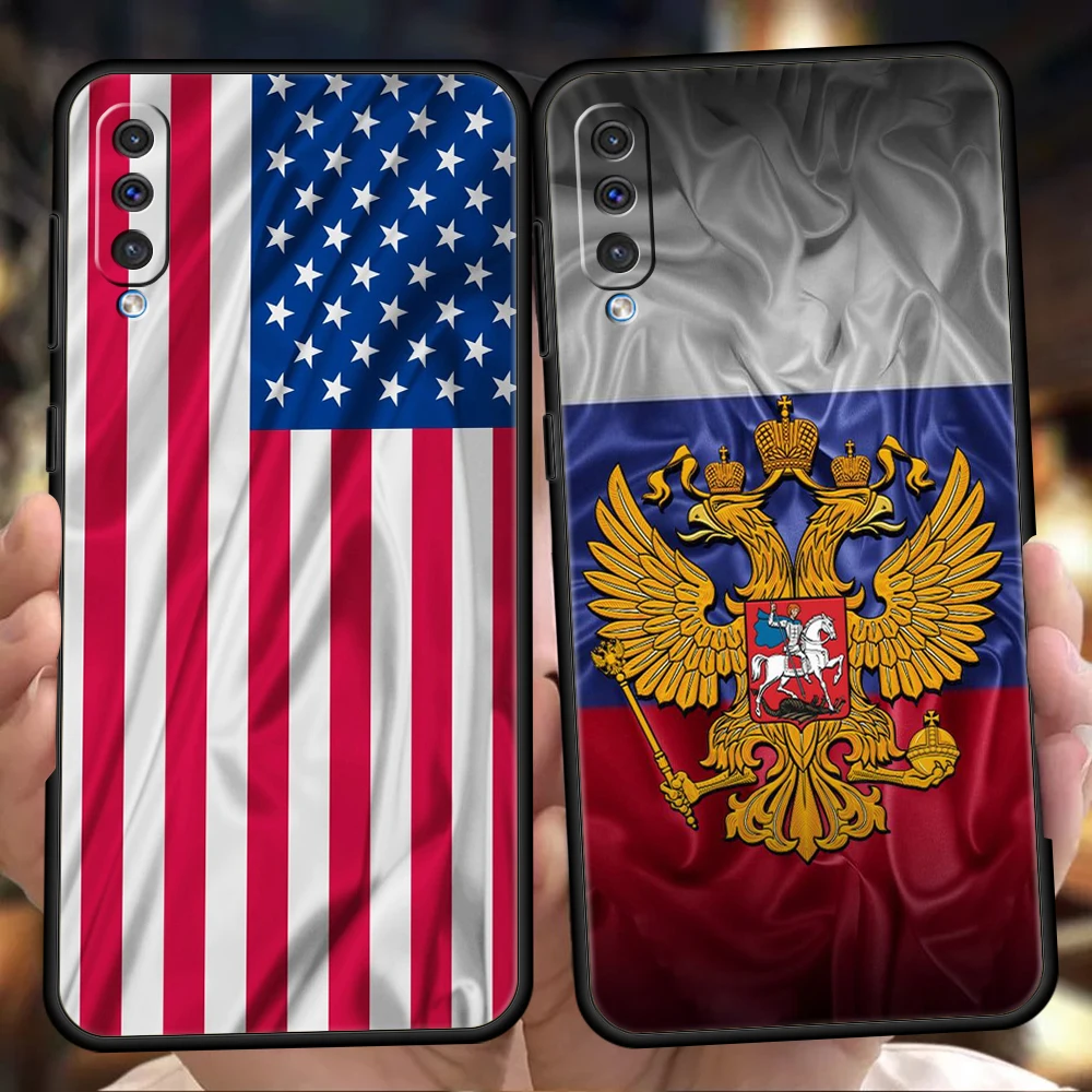 

National Flag RU FR UK Phone Case for Samsung Galaxy A53 A73 A33 A22 A13 A12 5G A02 A03 A70 A50 A10 A20 A30 Silicone Cover Shell