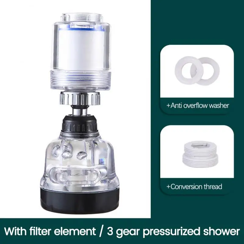 

Kitchen Faucet Splash Proof Booster 360° Rotatable Booster Shower Sink Extender Water Filtration Universal Water Purify Faucet