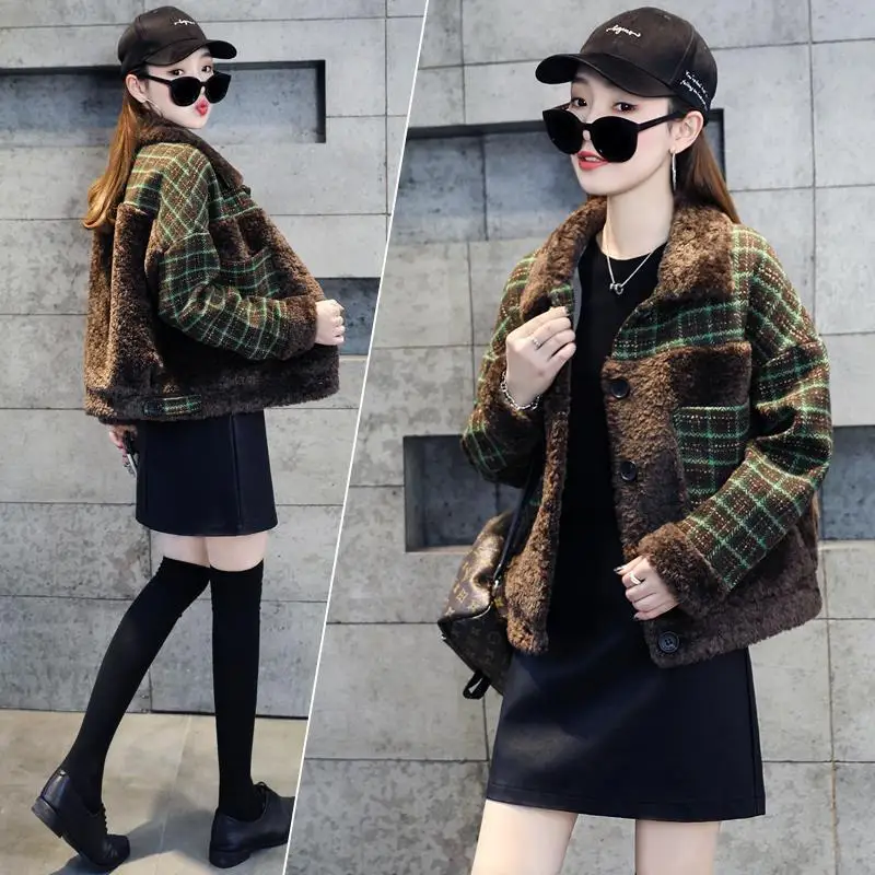 

Heavy Winter Coat for Women 2023 Outerwear Coats Wool Cold Clothes Cotton Clothing Fleece Jacket Woman Plaid Very Warm Jackets