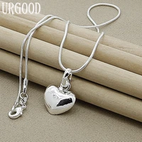 925 sterling silver heart pendant snake chain necklace for women party engagement wedding fashion jewelry