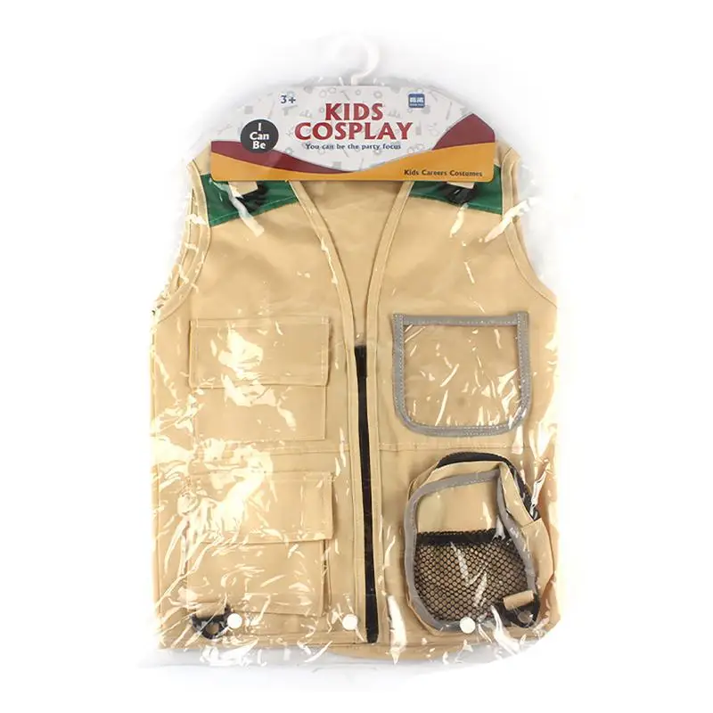 

Adventure Cargo Vest Hat Set Explorer Costume Outdoor Explorer Kit Realize Children Career Dream Cosplay Gifts
