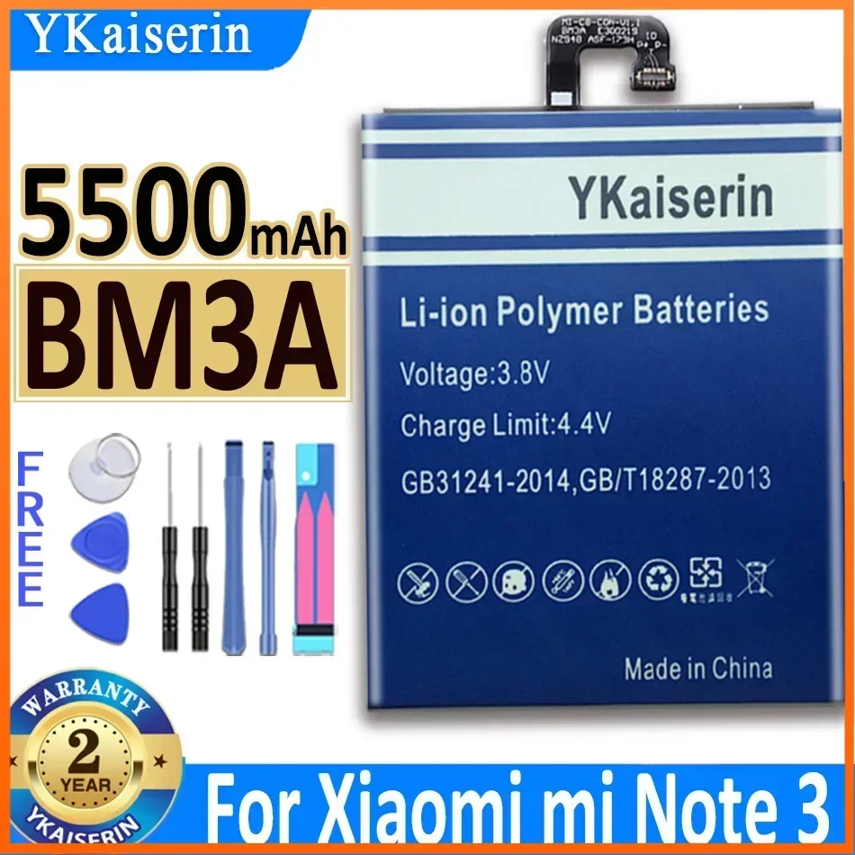YKaiserin BM3A аккумулятор сотового телефона для Xiaomi Mi Note 3 5500 мАч портативные
