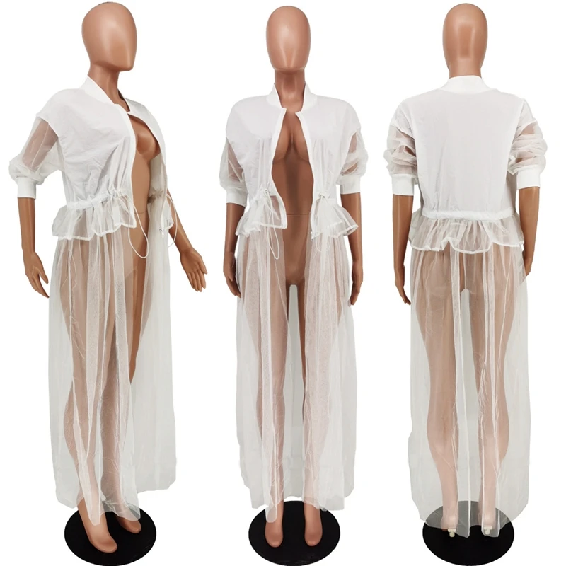 Куртка женская сетчатая в стиле пэчворк верхняя одежда Корейском с длинным