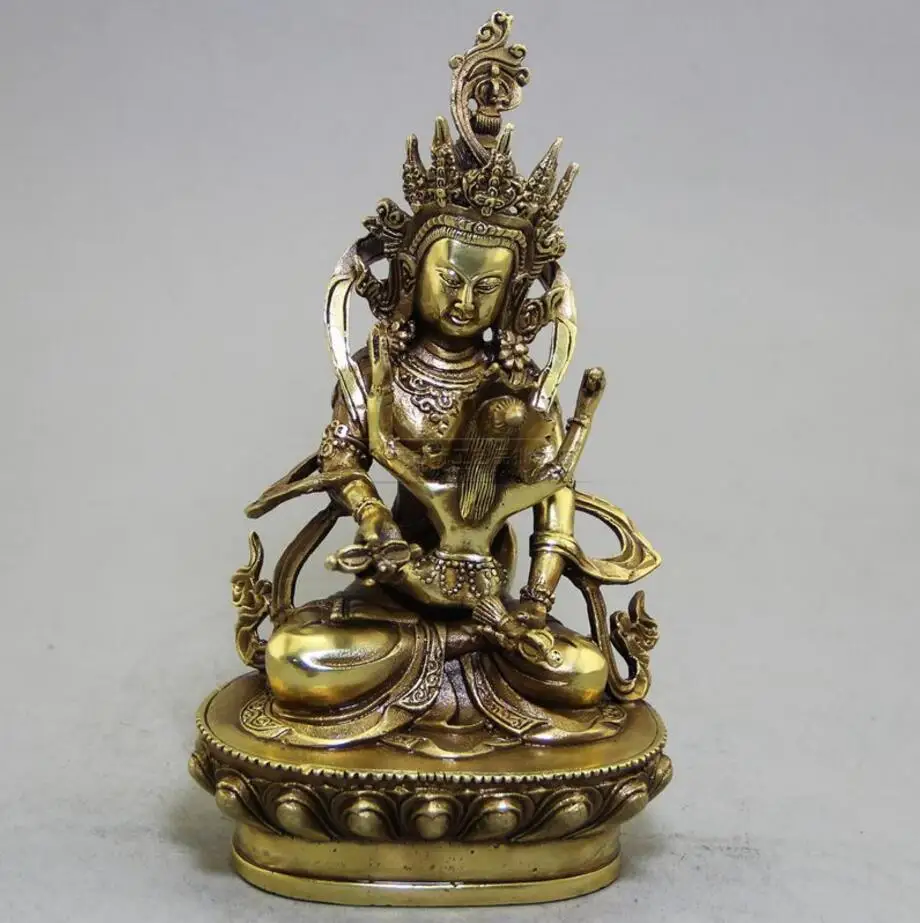 

Copper Statue Exquisite retro antique antique crafts factory direct wholesale collection of Retro Old Brass joy Buddha ornaments