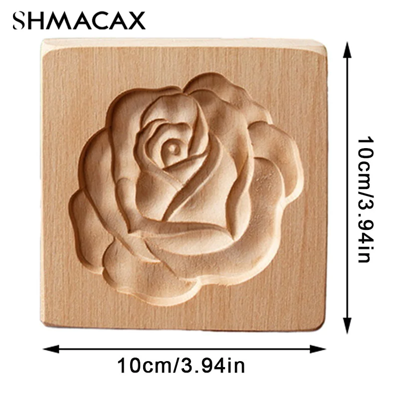 Набор Деревянных Формочек Для Печенья С Цветочными Розами И Рельефными Узорами