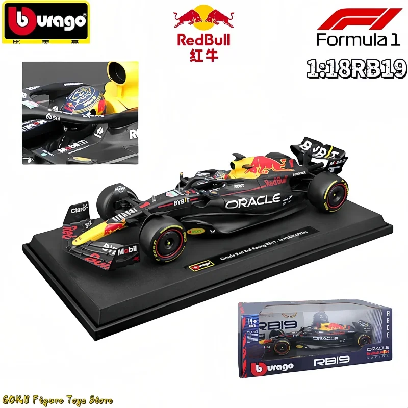 Оригинальный 1:18 Bburago Red Bull RB19 Las Vegas Майами миниатюрные литые под давлением модели