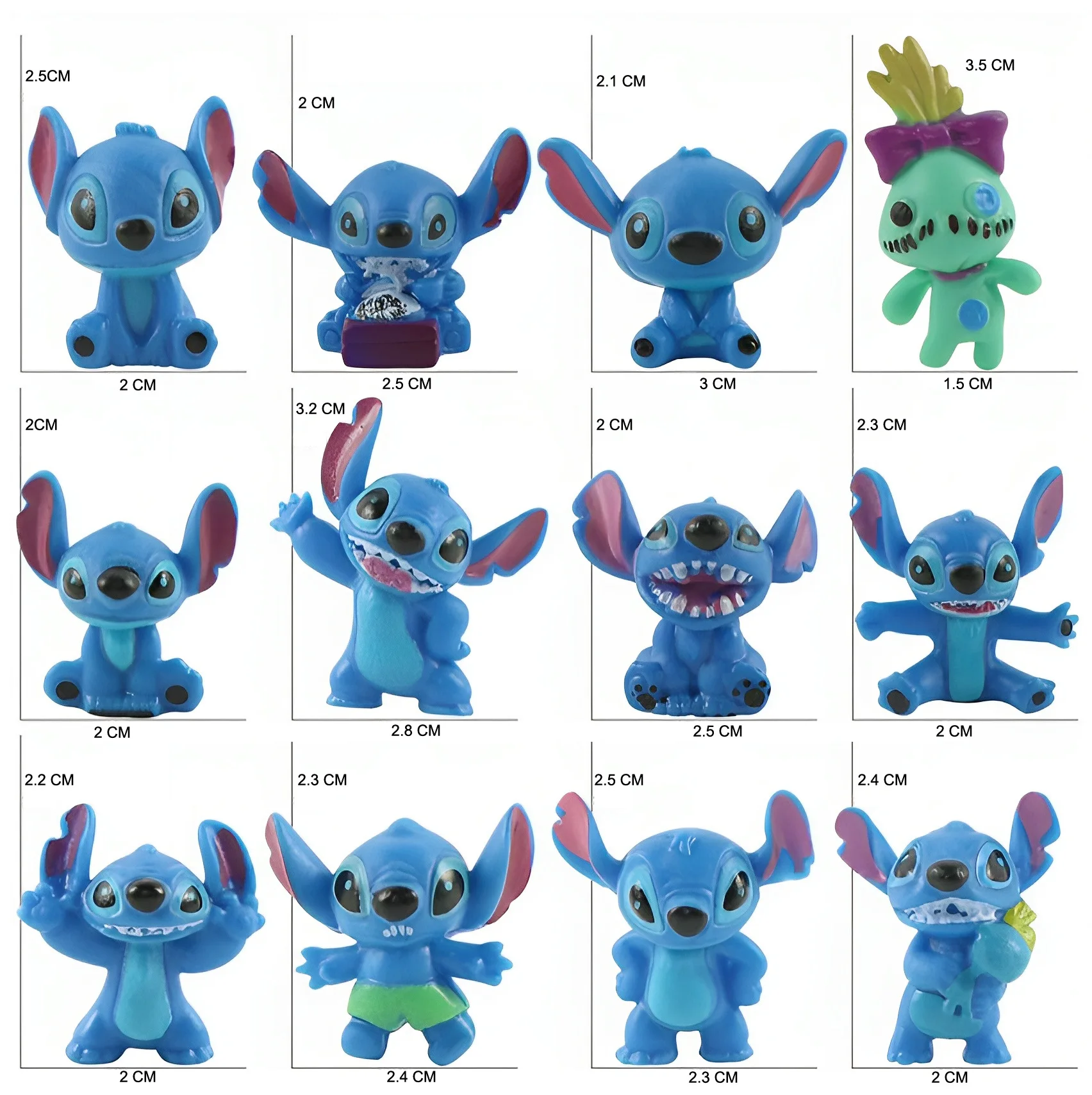24 шт. Рождественский адвент-календарь Disney Stitch коробка Lilo &amp аниме-фигурки модель