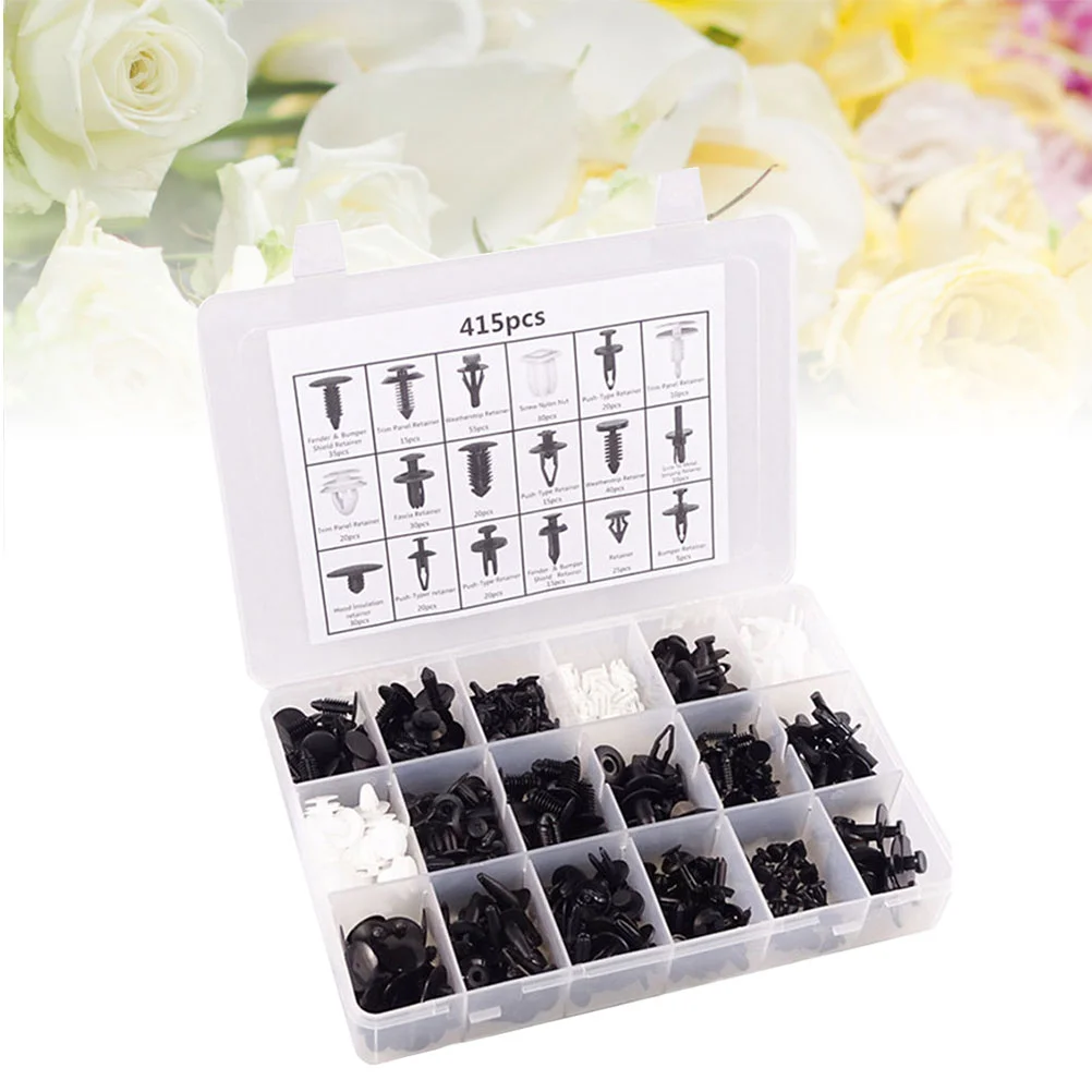

415 Pcs Car Body Bumper Rivet Trim Retainer Plastic Rivets Push Pin Clips Fastener