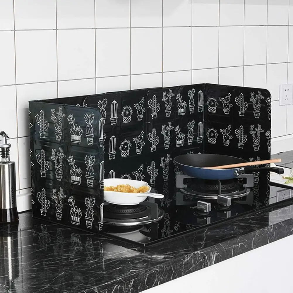 

Foldable Kitchen Gas Stove Baffle Easy To Store And Pan Kichen Screen Foil Oil Aluminum Clean Accessories Splash N3m2