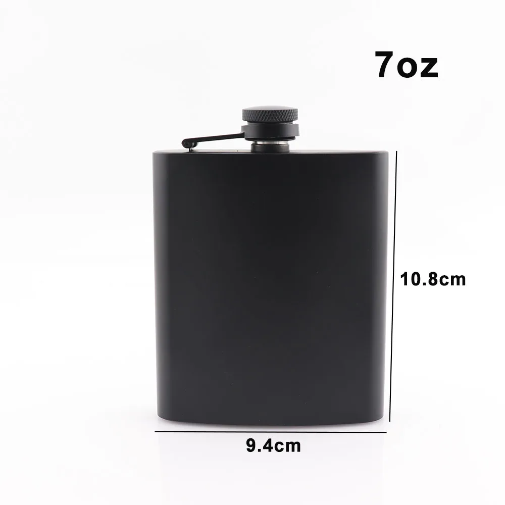 

Матовая черная фляга из нержавеющей стали 6-12 унций