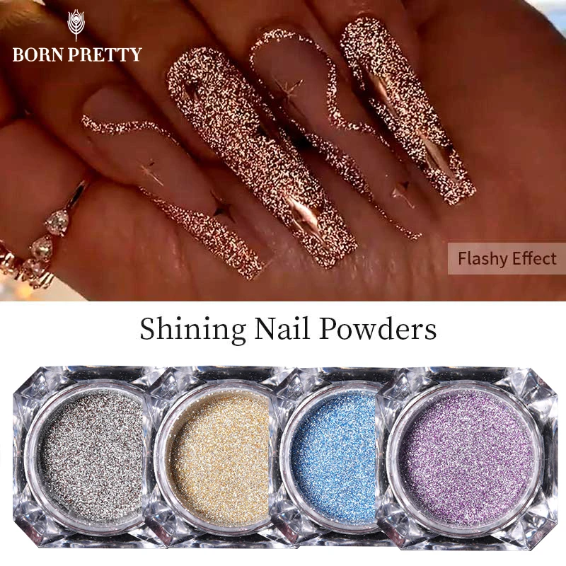 

BORN PRETTY Reflective Glitter Powder Sea Salt Nail Powder Shining Nail Glitter Chrome Pigment Dust Holo Powder Nail Decoration