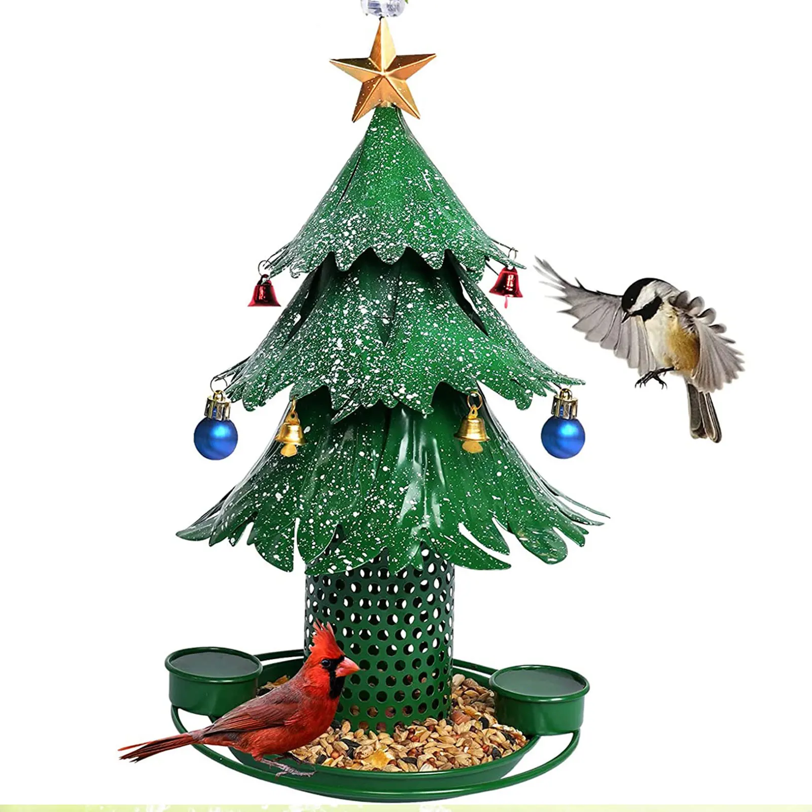 

Кормушка Для колибри в форме рождественской елки, ручная подача, герметичная, нержавеющая, содержащая муравьиную стружку для притягивания ...