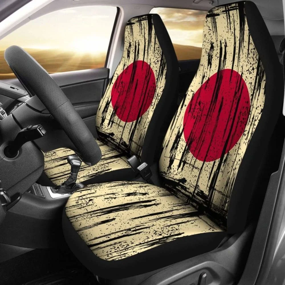 

Чехол на сиденье автомобиля с японским гранж-флагом 1, комплект из 2 универсальных защитных чехлов на переднее сиденье