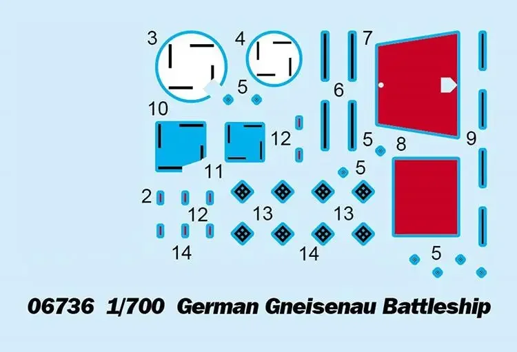 Trumpeter 06736 комплект модели немецкого линкора Gneisenau в масштабе 1/700