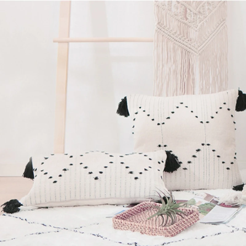 Скандинавский Morocan текстурированный богемный ворсовый чехол для подушки