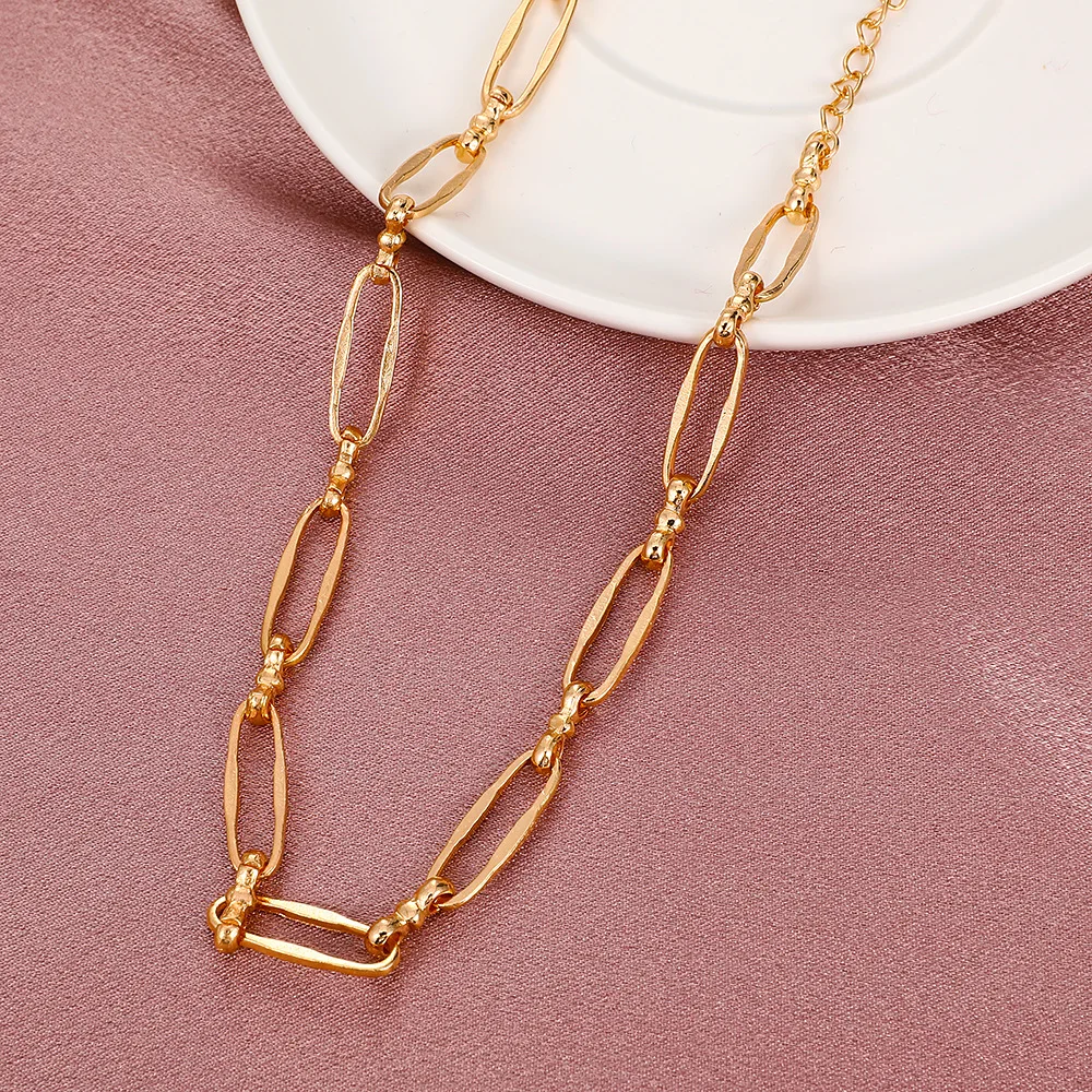

Punk Thick Chain Choker Necklace Simple Punk Oval Clavicle Necklace For Women Jewelry Gold Color Necklaces Colar Kolye N917