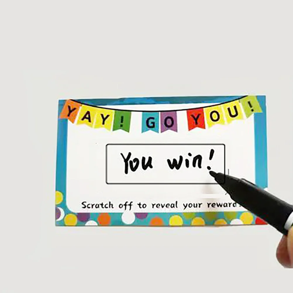 100 листов скретч-карта наклейки с покрытием призы этикетки билеты прямоугольные